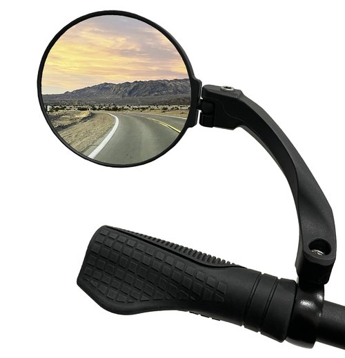 Hafny 2024 NEW Handlebar E-Bike Mirror, Round Large Surface Mirror, HD Automotive Grade Glass Bicycle Mirror, Safe Blast-Resistance Cycling Mirror, HF-M958-FR01 (Silver Left)