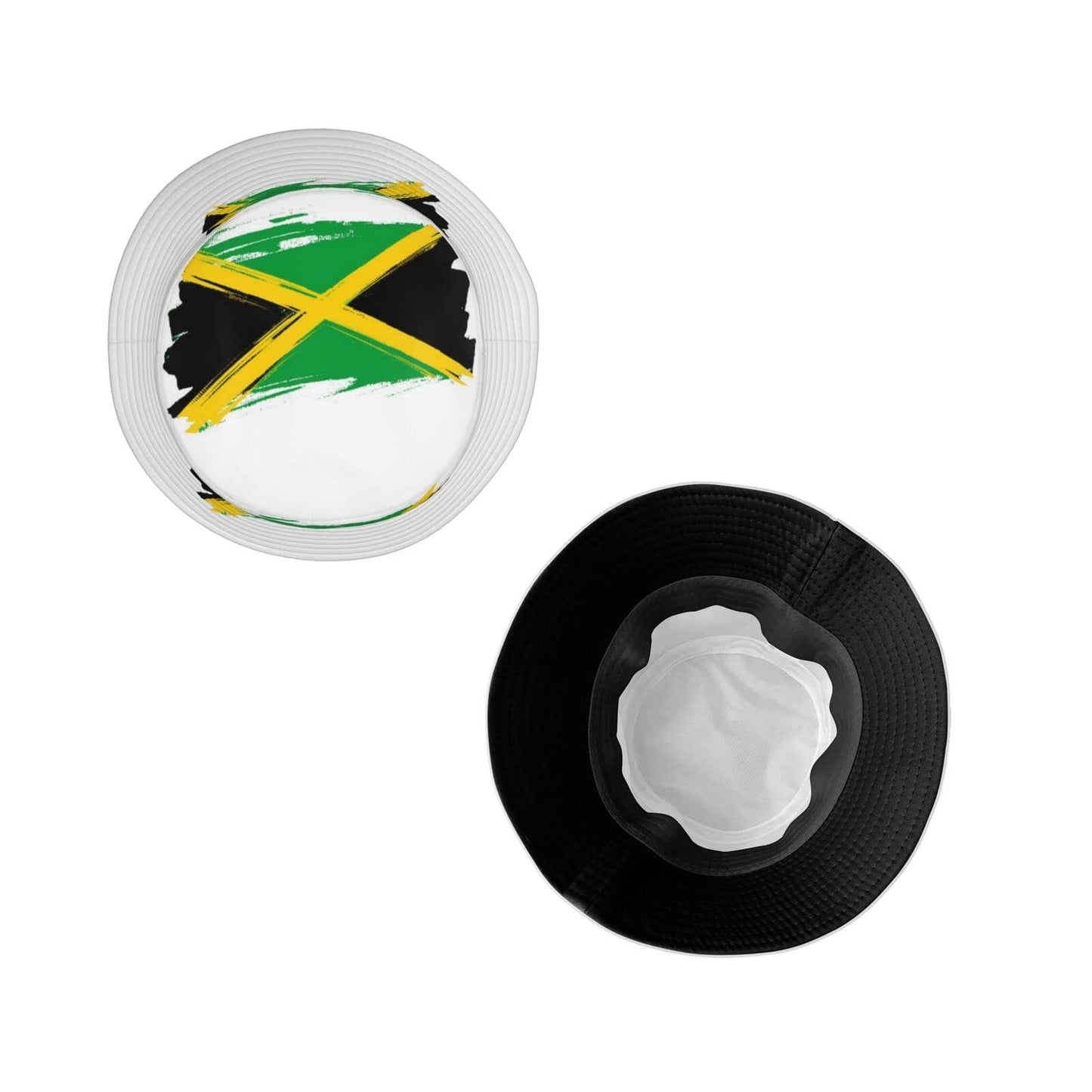 Jamaica Flag Bucket Hat for Mens Womens Summer Sun Hat Abstract Fisherman Cap Beach Packable Hat Outdoor Travel Sun Caps，Green