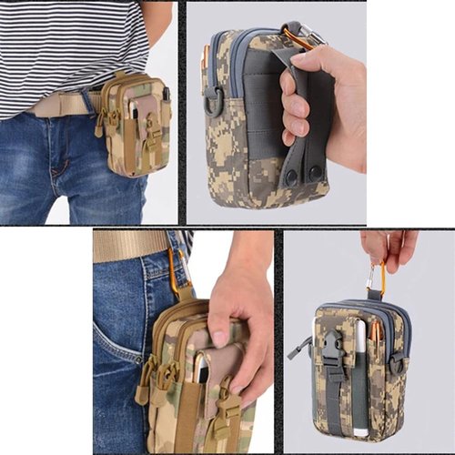Outdoor Sport Men Women Waist Pack Bum Belt Pouch Bicycle Bags Tactical Bag Hunting Thigh Bag Nylon Phone Bags Wallet (Jungle Camouflage)