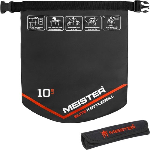 Meister Elite Portable Sand Kettlebell - Soft Sandbag Weight - 10/15/20lb