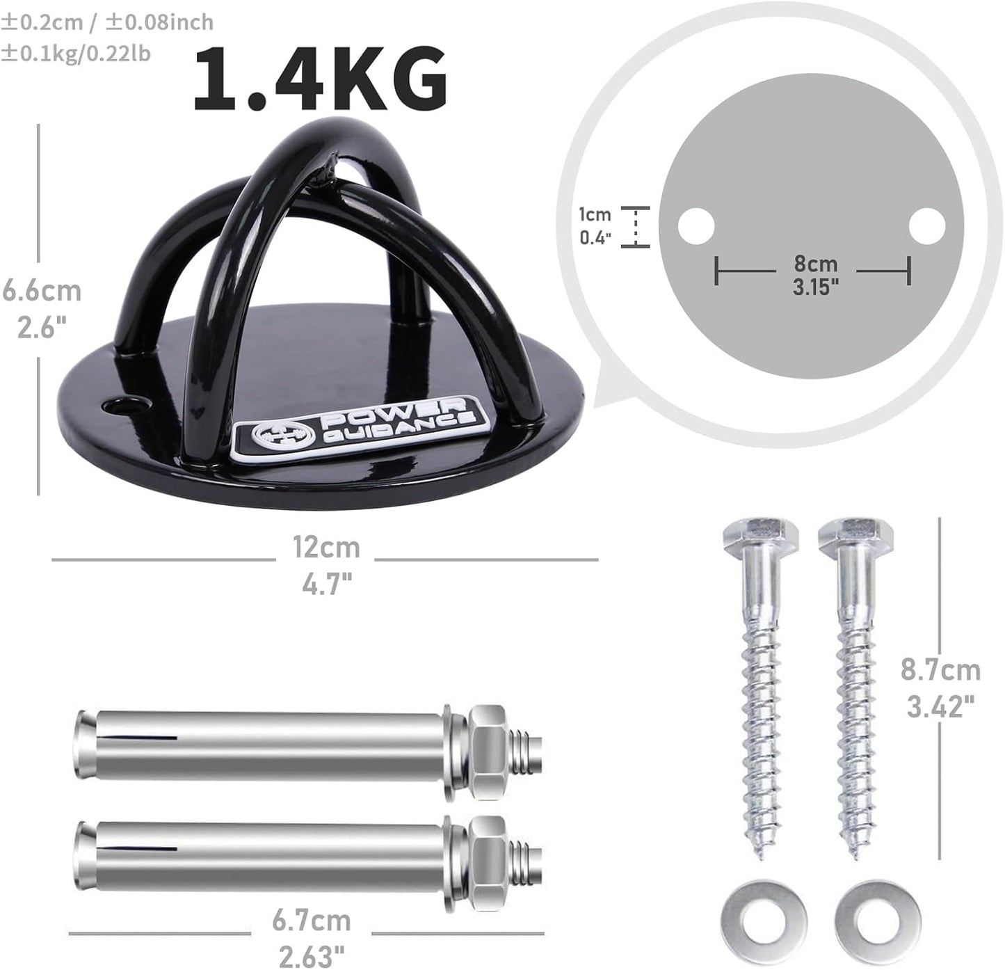 POWER GUIDANCE Wall and Ceiling Mount Bracket for Suspension Straps, Gymnastic Rings, Yoga Swings & Hammock Resistance Band Battle Rope