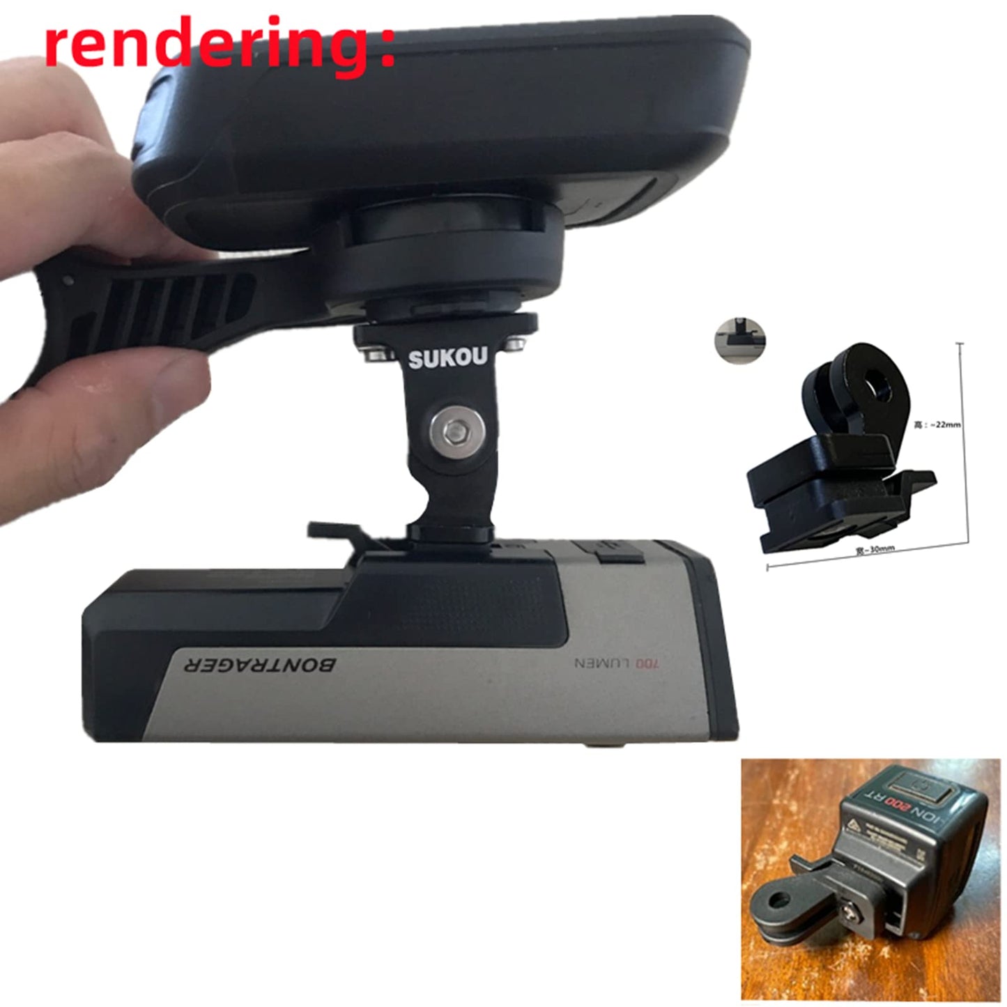 NELboNs Bike Light Adapter Mount Compatible with T rek Bontrager Headlights,Flashlight Adapter Use for Bike GPS Computer Mount,Headlight Mount for Cycling