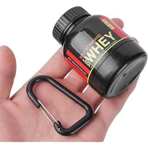 Protein Powder and Supplement Funnel Keychain - Protein Powder Container with Durable Key-Chain Portable to-Go Container for The Gym, Workouts, Fitness, and Travel, Black (2Pack, NO)