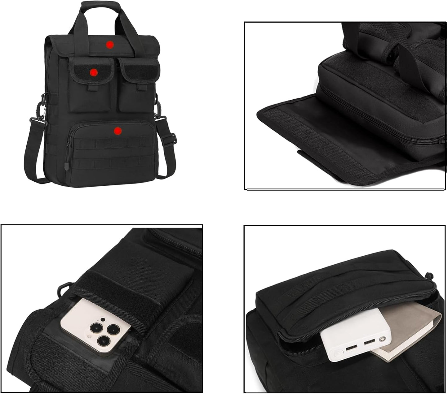 ArcEnCiel 12.9-14 Inch Laptop Tactical Messenger Bag Men MOLLE Sling Pack Briefcase Gear Handbags Utility Carry Satchel