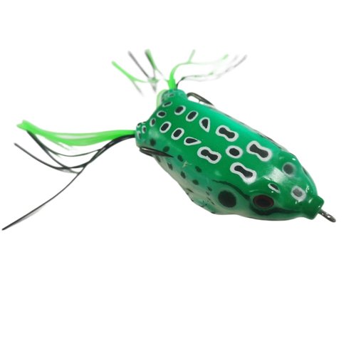 TFMSAN Topwater Frog Lures - 5pcs Weedless Lifelike Surface Frogs for Bass Fishing