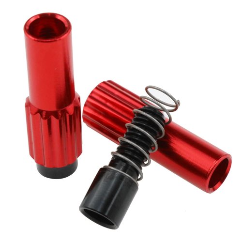 Haidong Bicycle Cable Adjuster Line Regulator Adjuster Regulator housing cover Three colors Bike Brake Cable Gear Shift Connector(red, black and silver) -6PCS