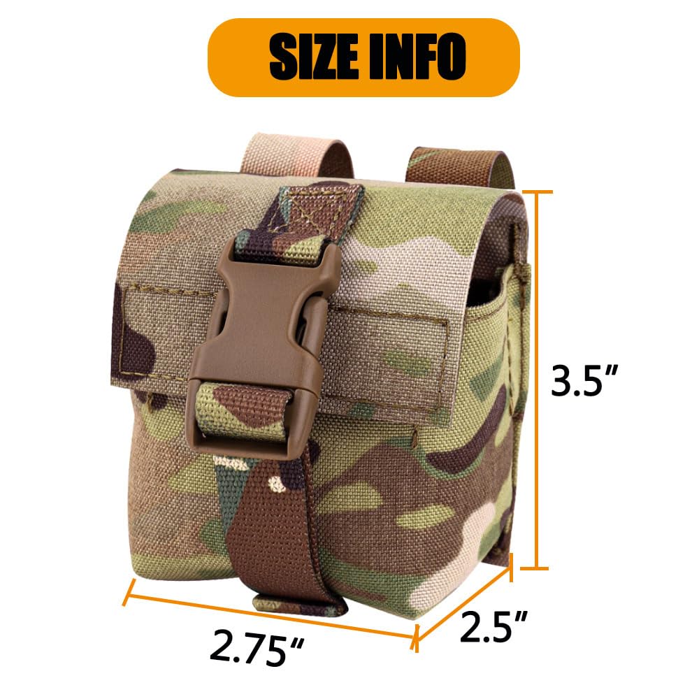 KRYDEX Tactical Molle Single Frag Grenade Pouch Small Tool Bag for Duty Belt MOLLE Vest and Backpack (MC)