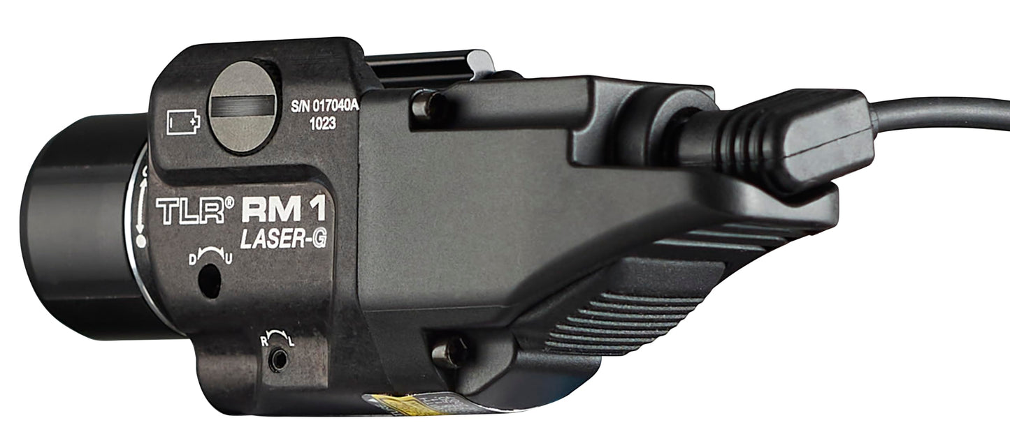 Streamlight 69443 TLR RM 1 G 500-Lumen Rail-Mounted Tactical Weapon Light with Integrated Green Aiming Laser, Remote Pressure Switch, and Key Kit, Black