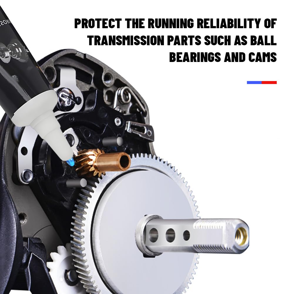 Fishing Reel Lubrication Kit, Maintenance Oil & Grease Set, Suitable for Spinning and Low - Profile Reels (Black)