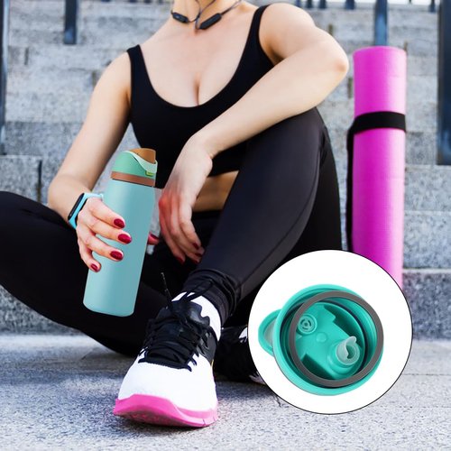 AYWFEY 6 Pcs Water Bottle Gasket Replacement for Owala FreeSip, with Cleaning Brush and Tweezers, Silicone Lid Seal O Ring Replacement Part Accessories Compatible with Owala Stainless Steel Cup, Gray