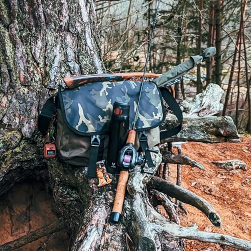 Kylebooker Green Fly Fishing Tackle Bag Crossbody Shoulder Tackle Bag