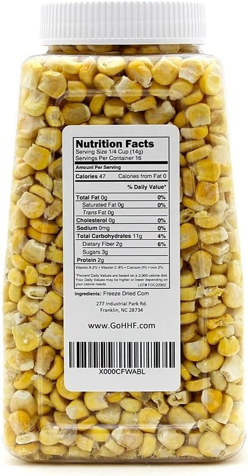 Harmony House Premium Sweet Corn Freeze-Dried - 100% Natural, Healthy Snack Foods