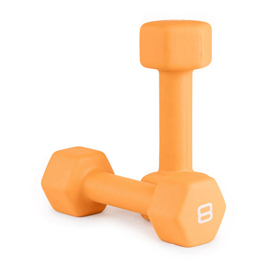 CAP Barbell CAP Neoprene Coated Dumbbell Weight, 8 lb Pair, Orange
