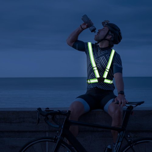 SUPVOX 2 Pcs Reflective Running Gear: Reflective Vest,High Visibility Vest Adjustable Straps for Outdoor Cycling,Walking,Construction Workers