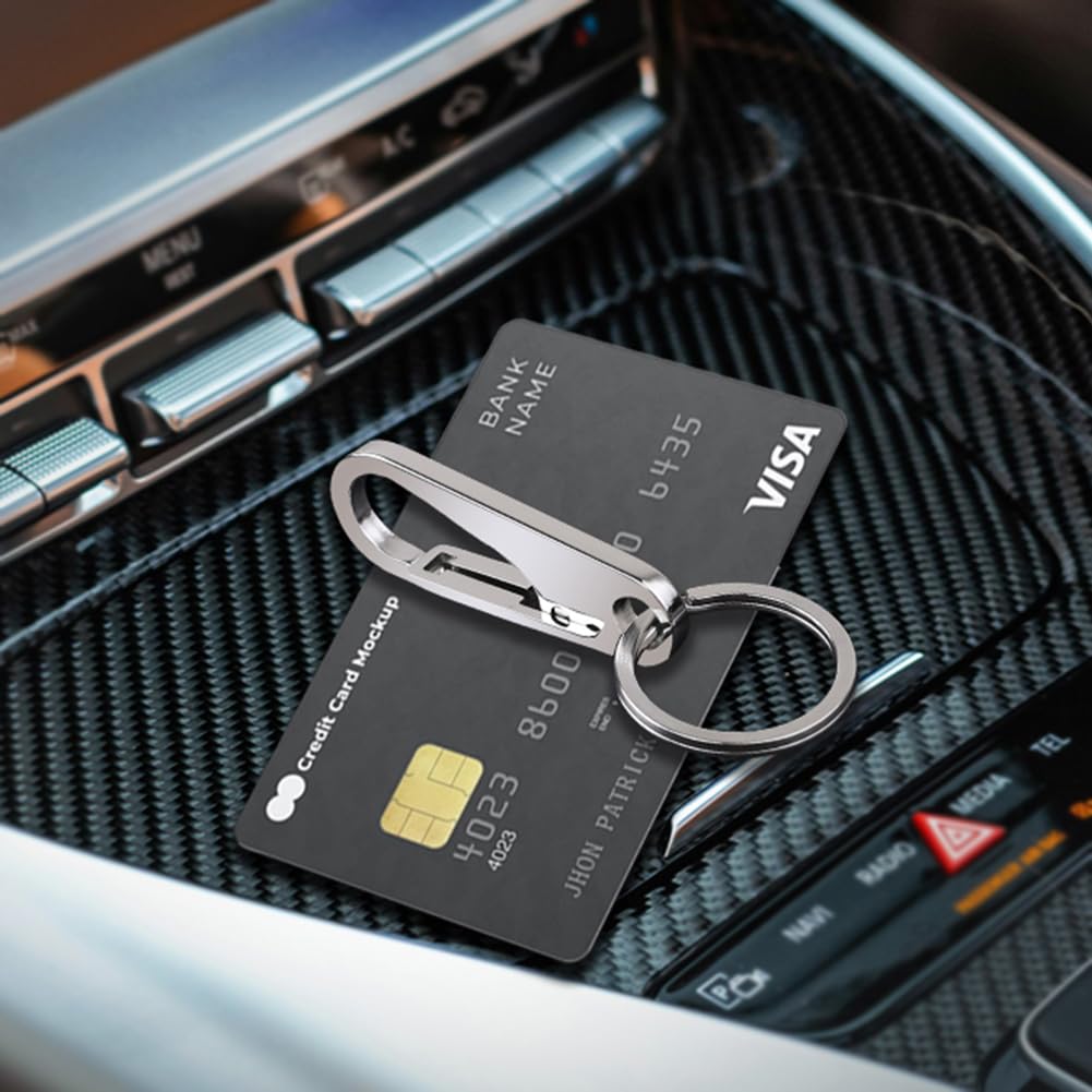 Augoing Keychain,Carabiner Clip Key Ring with Quick Release,Heavy Duty Car Key Chain Fob Holder for Men and Women,Stainless Steel Belt Loop Keyring