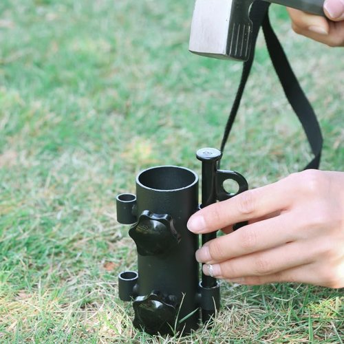 SquEqu Tent Poles Holder Tarp Poles Holder Feet Double Tent Stakes Stabilizer Fastener for Tarp Poles Canopy Camping Tent Stakes Pegs Awning Poles Hammock Rain Fly Shelter Keep Tent Stable