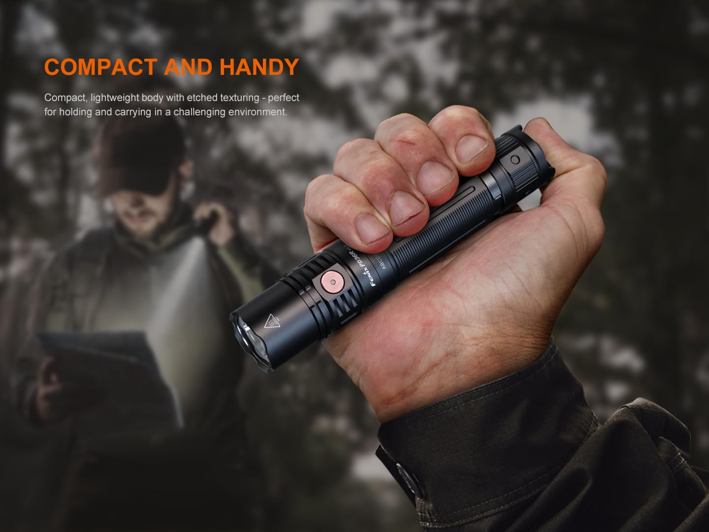 Fenix PD36R V2.0 Tactical Flashlight, 1700 Lumen USB-C Long Throw Rechargeable EDC Work Police Duty Patrol Search and Rescue, Emergency with LumenTac Organizer