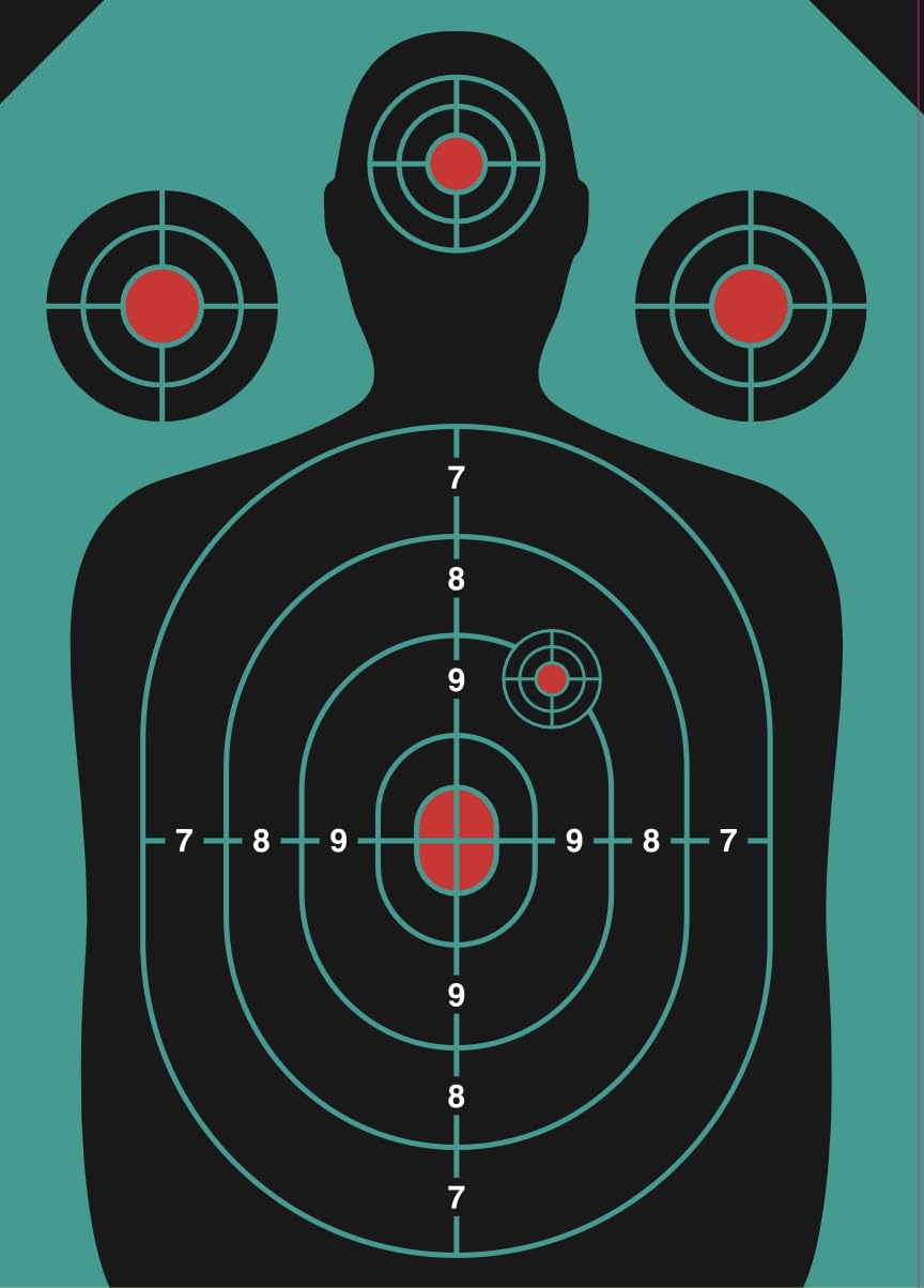 50 Pack Paper Shooting Target Silhouette Bundle - Black and Blue - 12"x18" (Front and Back) Hunting, Handguns, Airguns, Archery Practice (Blue)