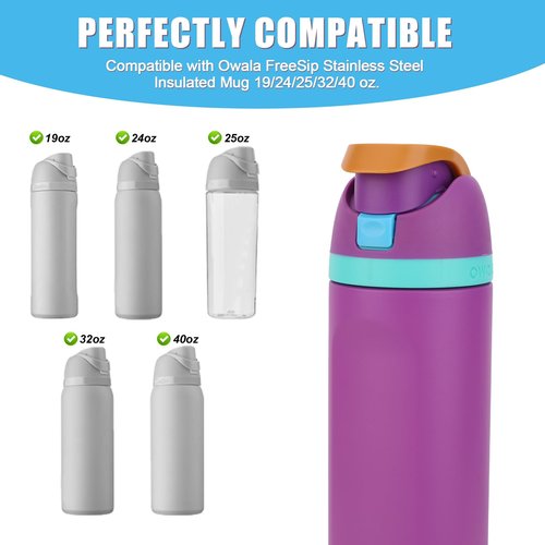 Gosknor 3pcs Replacement Button Compatible with Owala FreeSip 24oz 32oz, Water Bottle Lid Mouth Push Switch Top Cap Seal Stopper Replacement Parts for Owala 16/19/24/32/40oz Accessories(Lake Blue)