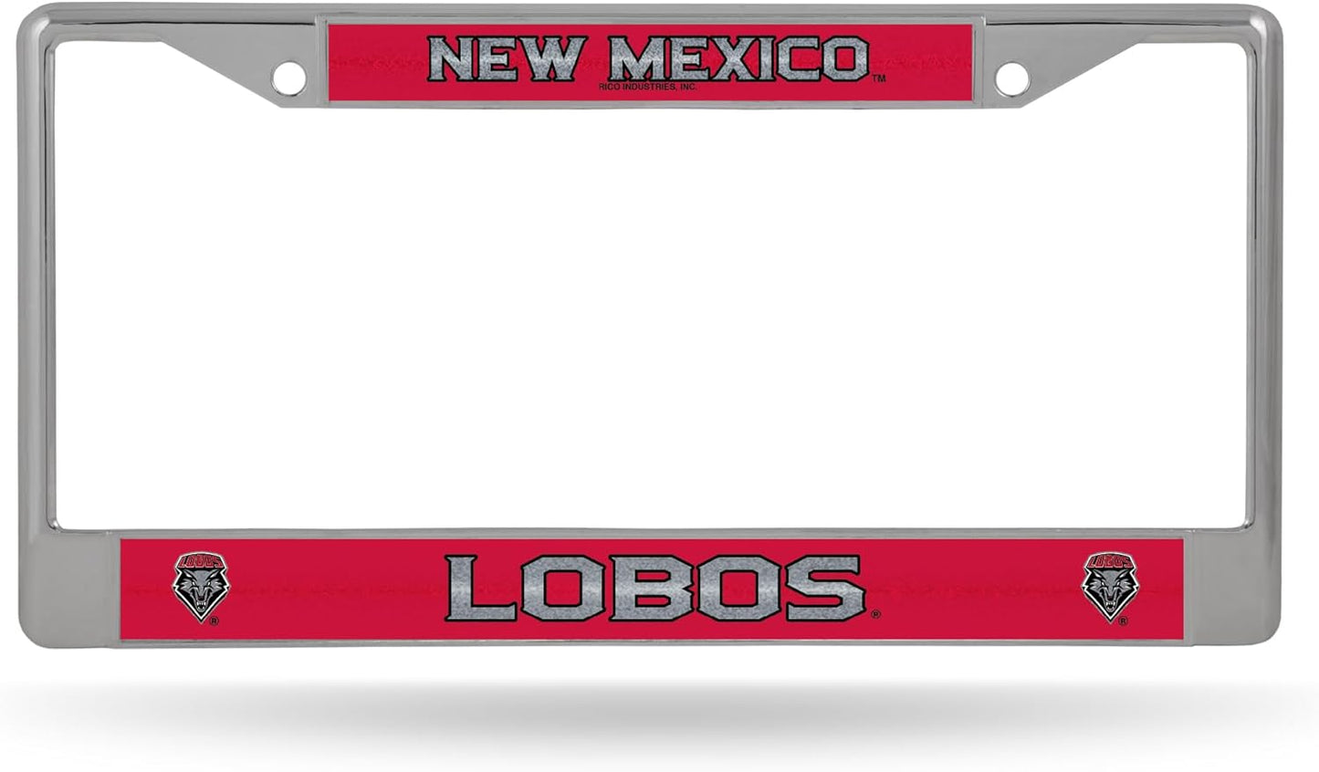 Rico Industries NCAA 12" x 6" Silver Bling Chrome Car/Truck/SUV Auto Accessory