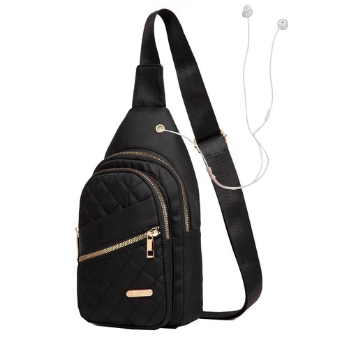 Xsecnua Crossbody Sling Bag Small Sling Backpack, Cross Body Bag Chest Bag for Women Men Travel Hiking Daypack