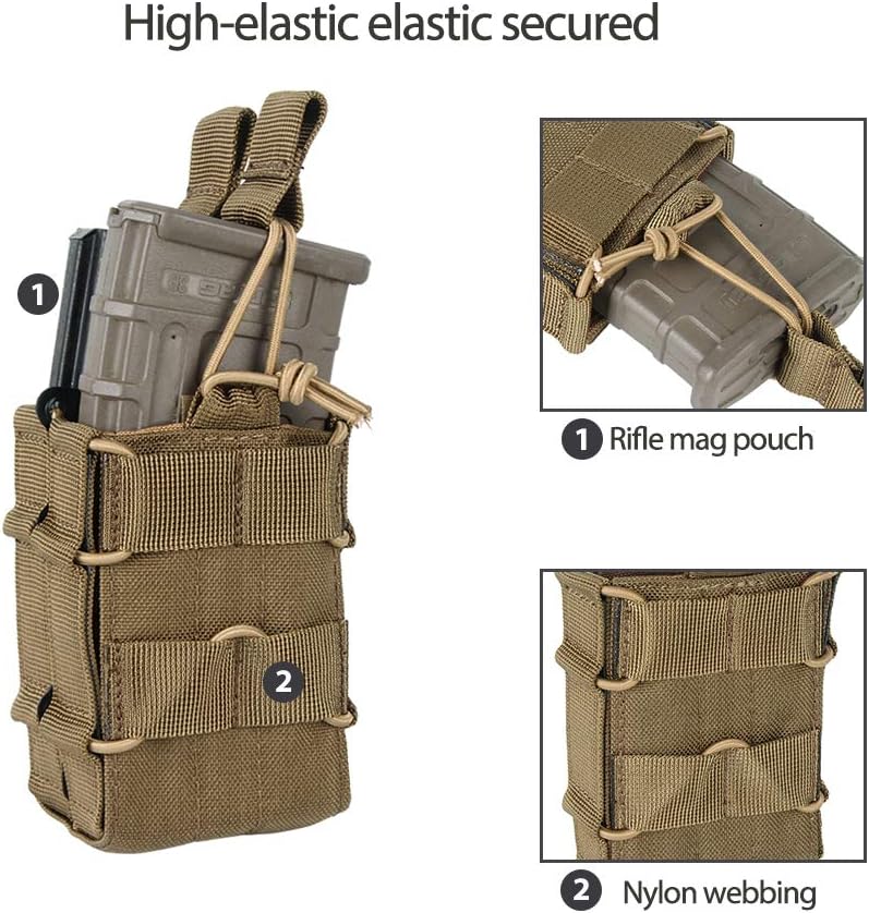 EXCELLENT ELITE SPANKER Tactical Molle Single/Double Open-Top Mag Pouch for M4 M14 M16 AR15 G36 Magazine