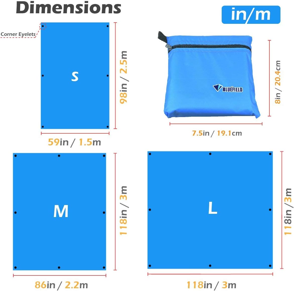 TRIWONDER Hammock Rain Fly Waterproof Tarp Camping Tent Footprint Ground Cloth Backpacking Tarp Camp Shelter Sunshade Mat for Outdoor Hiking Beach Picnic