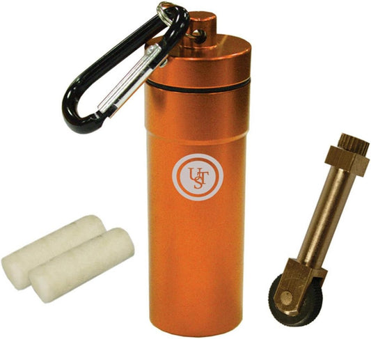 Ultimate Stoke Kit: Micro SparkWheel Fire Starter & 2 Light-Me Tinder Pieces in Waterproof Case for Camping & Survival
