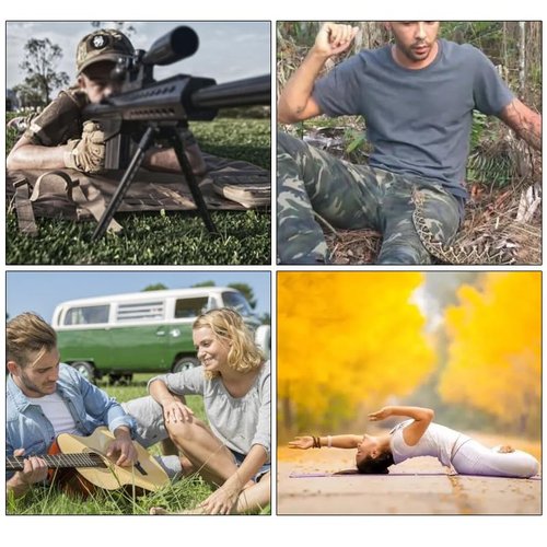 Outdoor Camping Tactical Training Shooting Mat Anti Slip Pad, Waterproof and Moisture-Proof Folding Mat Picnic Blanket Portable with Carry Strap (Khaki)