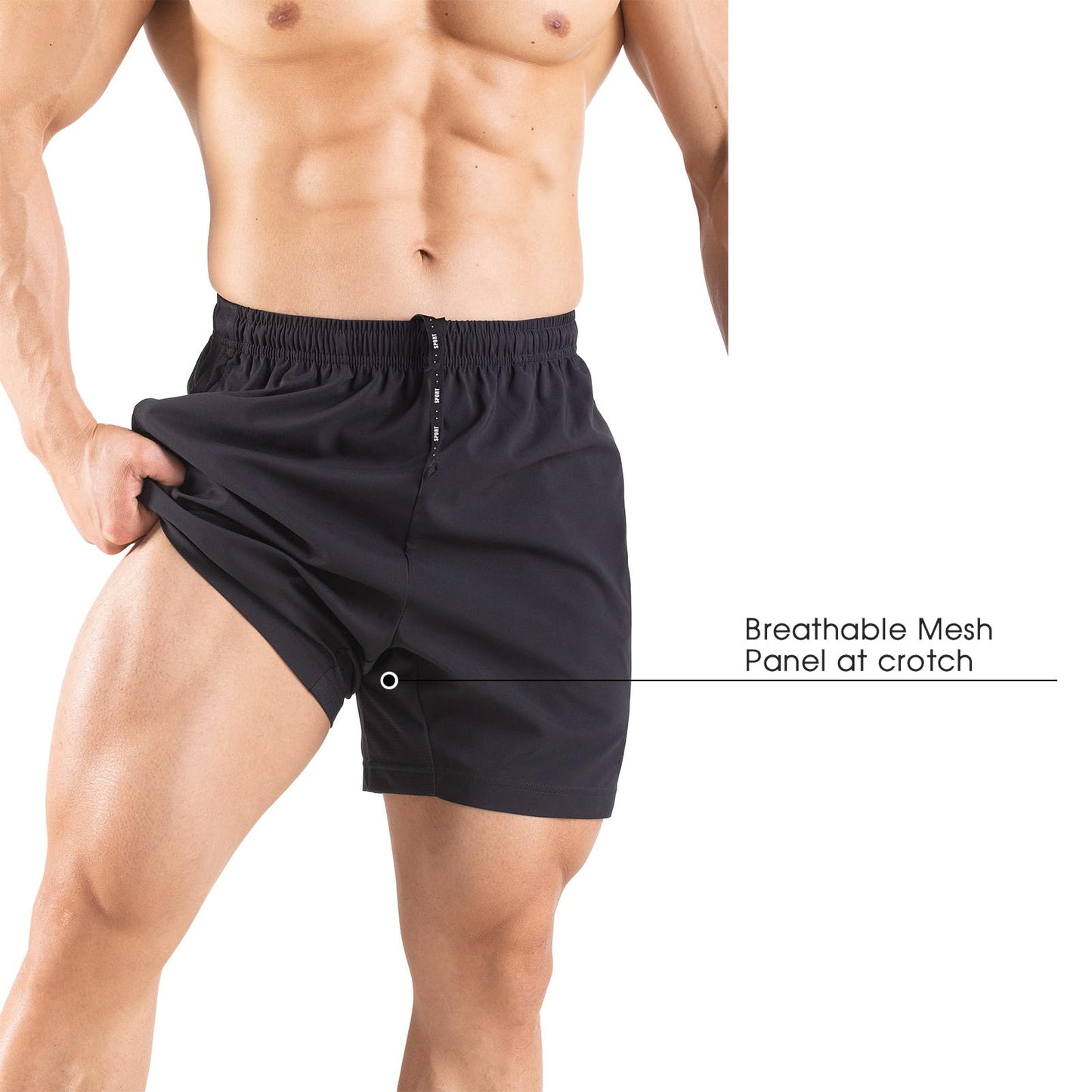 Gaglg Men's 5" Running Shorts 2 Pack Quick Dry Athletic Workout Gym Shorts with Zipper Pockets Black/Camouflage,XX-Large