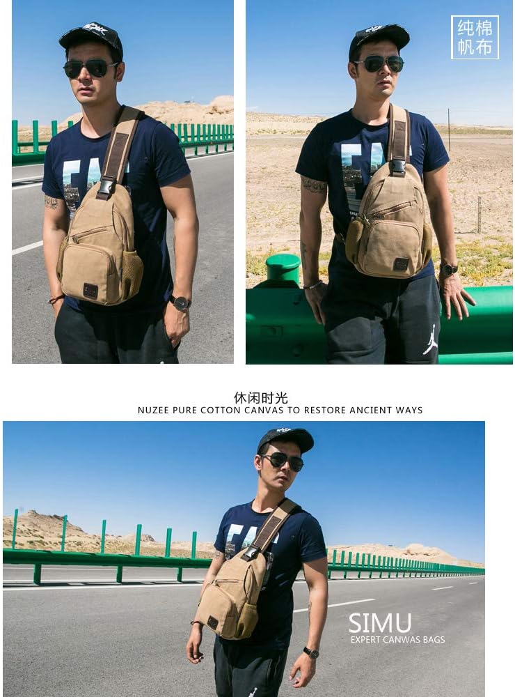 Sling Bag Pack Canvas Shoulder Sling Backpack Small Crossbody Chest Bag for ipad mini