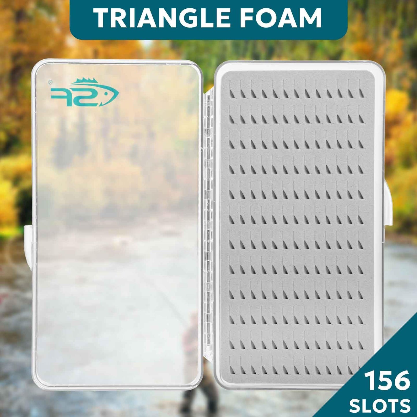 SF Fly Fishing Box Plastic Waterproof Pocket Thin Fly Boxes Clear Lid Easy Slit Foam Fishing Boxes 2PCS