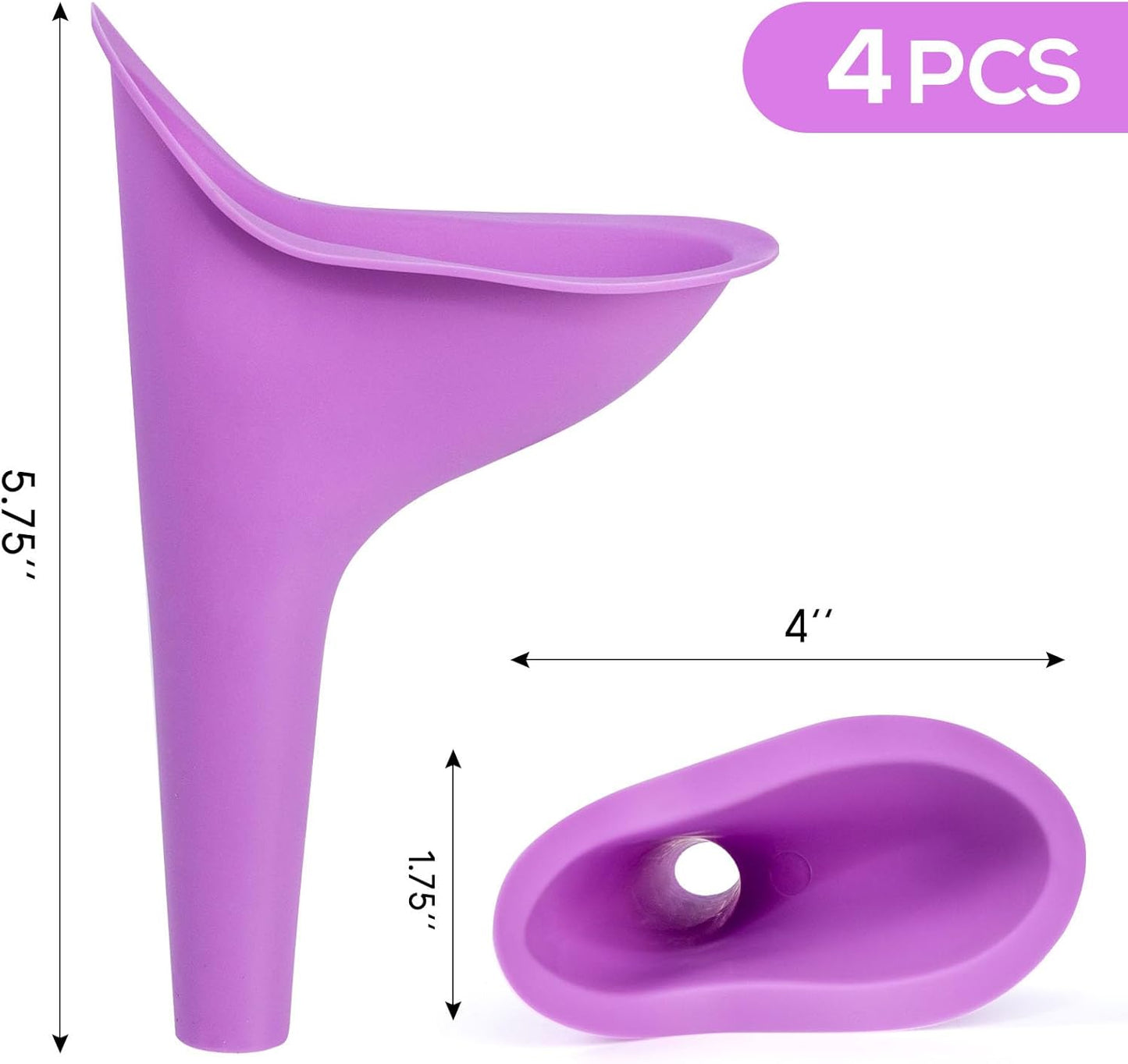 Female Urinal, 4PCS Portable Urination Device Pee Funnel for Travel Camping Hiking, Outdoor Activities, Camping, As a Gift for Women's Equality Day That Benefits Female Health
