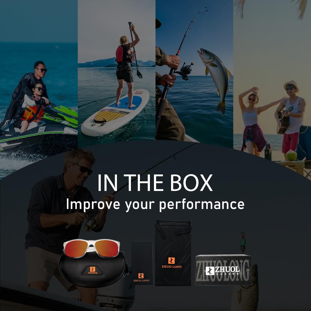 ZHUO LONG Fishing Floating Unsinkable Polarized Sunglasses UV400 Protection Bicycle Surfing Kayaking Outdoor Sport Sunglasses