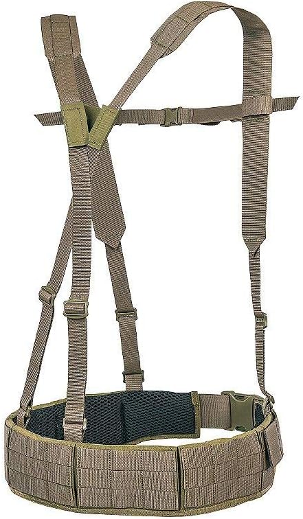 Tasmanian Tiger Warrior Belt MK III, Tactical Battle Belt, MOLLE Webbing, Chest Strap Carrying System, Large, Olive