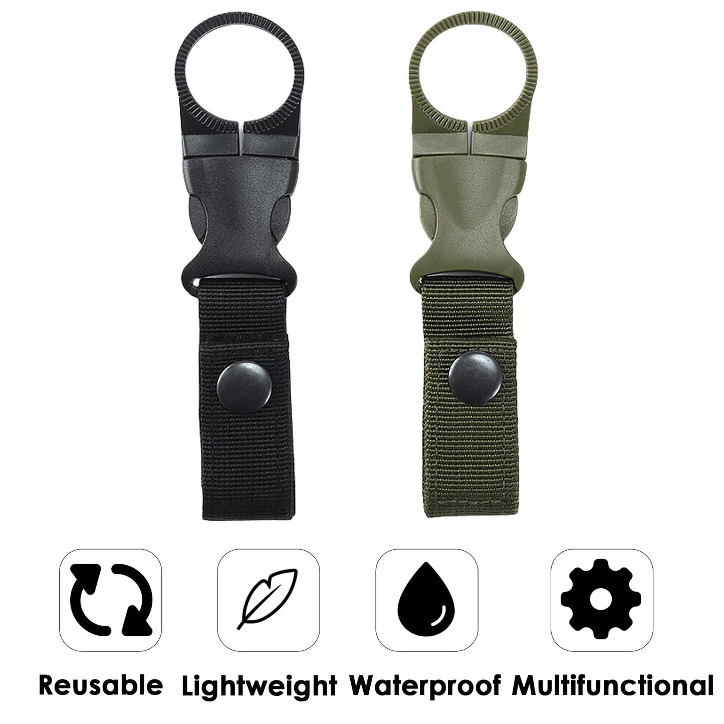 JANKOW Hanging Bottle Buckle Clip Carabiner, Portable Mineral Water Bottle Ring Holder for Backpack Belt, Outdoor Camping Hiking, Traveling