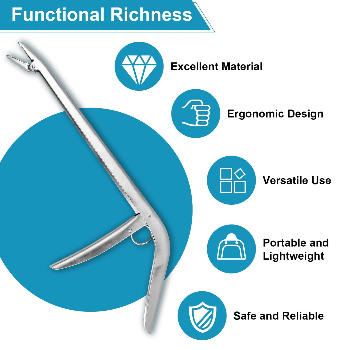 Fish Hook Remover, Premium Stainless Steel Fish Hook Remover Tool - Essential Fishing Pliers, with Strong Jaw Grip and Serrated Teeth, Suitable for All Fishing Environments, 11-1/2 Inches