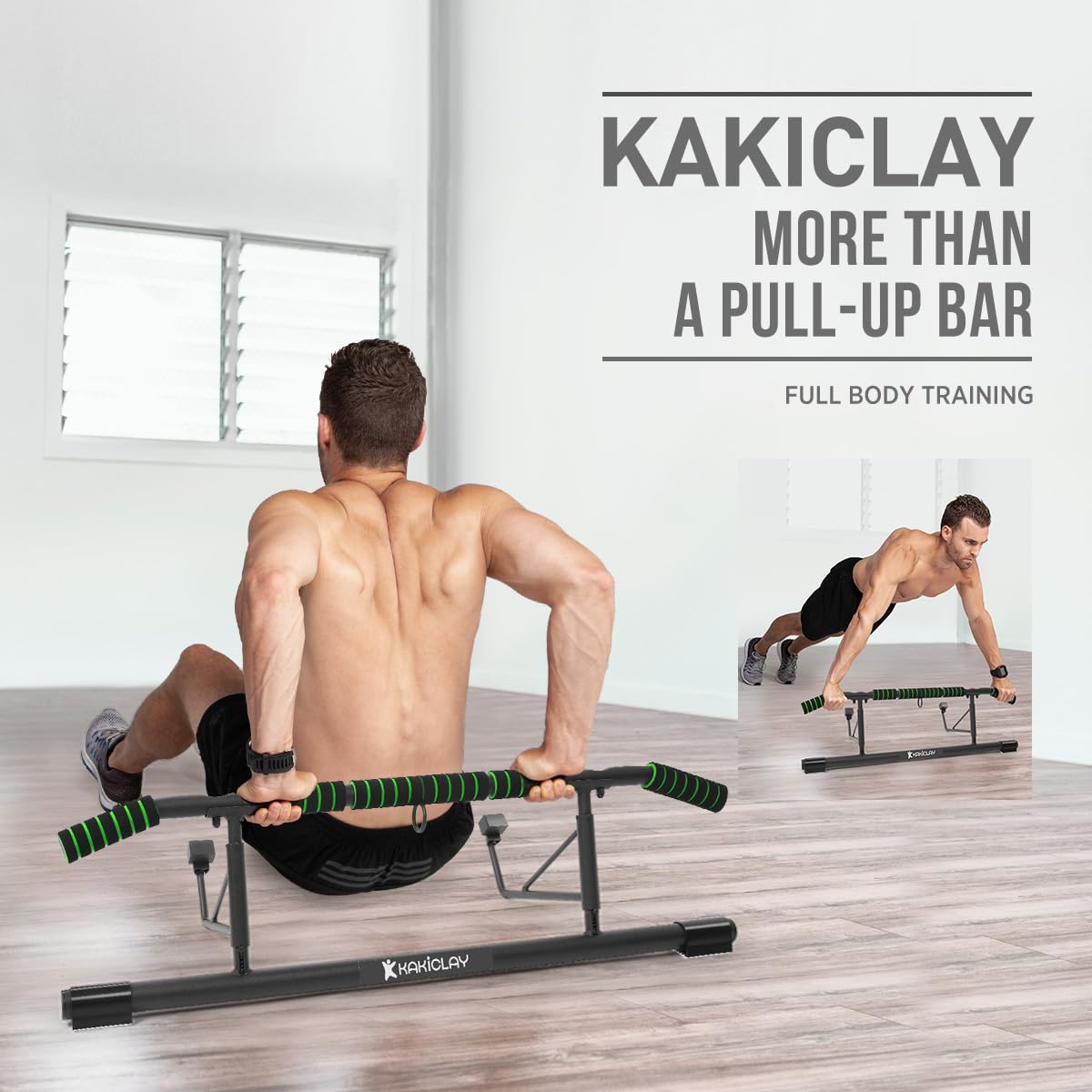 KAKICLAY Pull Up Bar for Doorway,2024 Upgrade Multi-Grip Hanging Bar for Home Gym, Max Capacity 440 lbs Multifunctional Portable Chin Up Bar - USA Original Patent, Designed, Shipped, Warranty