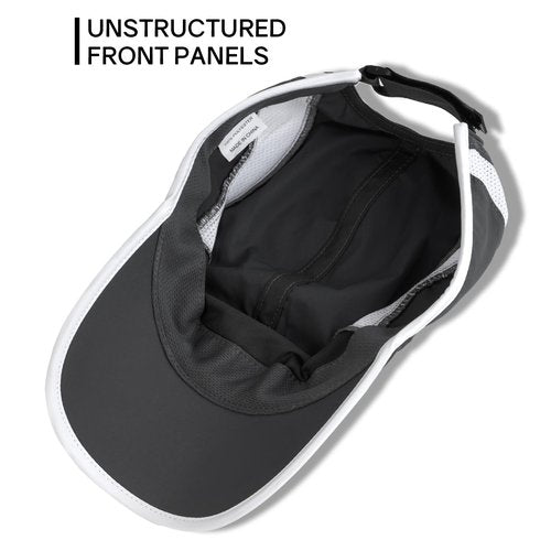 GUTISHI Quick Dry Running Hat Adjustable Cooling Baseball Hat Breathable Sport Cap Reflective UPF 50+ Run Hats for Womens Men (Sports-Black)