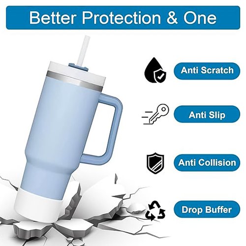iDIY Silicone 6PCS Bottle Boot, Water Bottle Bottom Protector,Stanley 40/30/20 oz Cup Accessories(style-10)