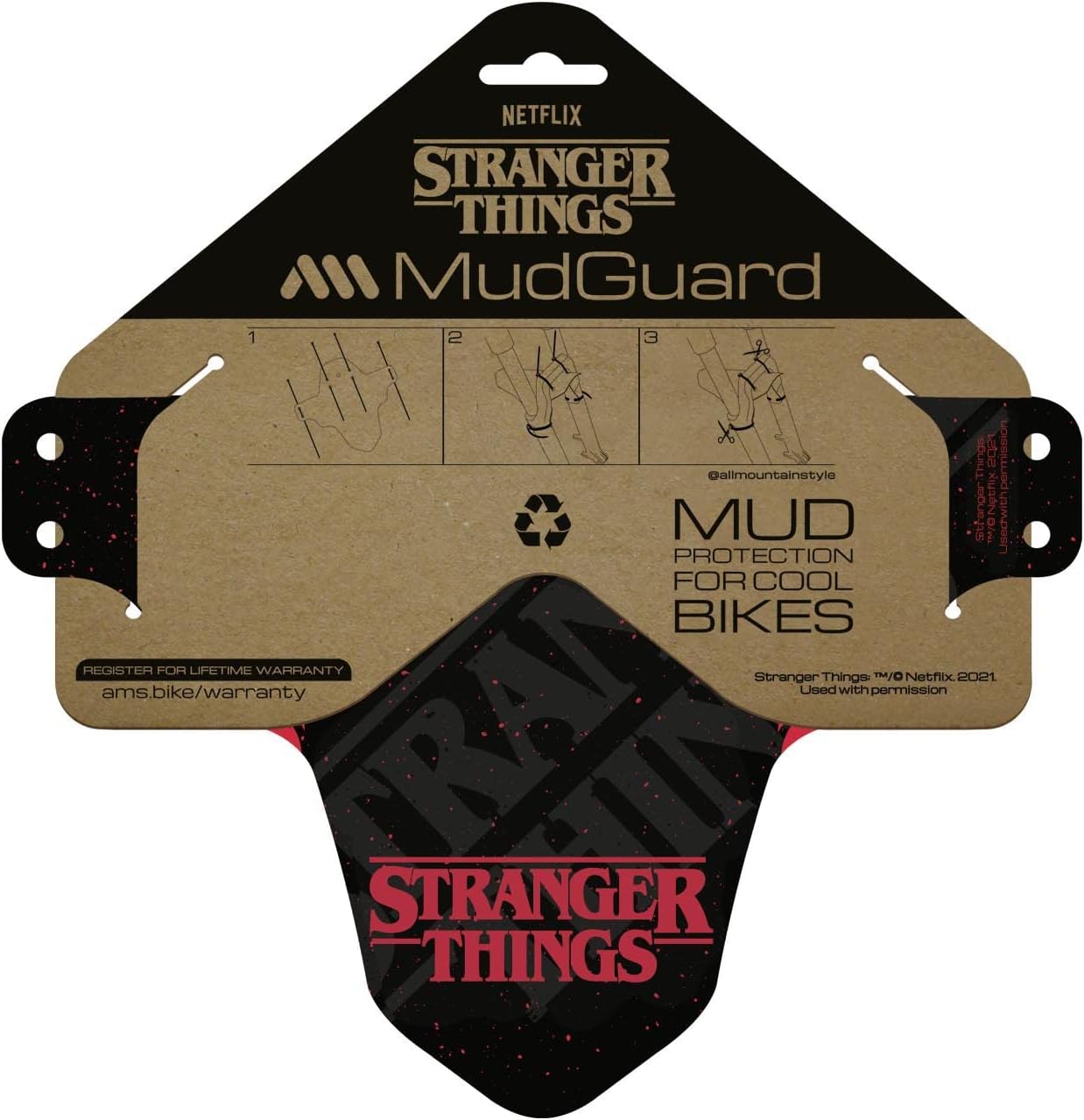 All Mountain Style AMS Front Mudguard – Fits 26’’,27.5’’,29’’, Dazzle/Black