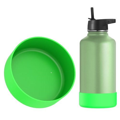 Linkidea Water Bottle Boot Compatible with Iron °Flask Wide Mouth 64oz Waterbottles, Silicone Bottle Bottom Sleeve Cover Protector, Water Bottle Bumper (Green)