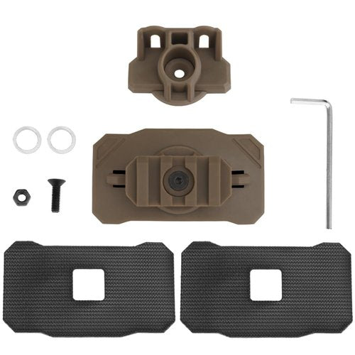Tactical Helmet Mount for X300/X400/TLR-1/Surefire Series Lamp with 360° Rotate and Hoo&Loop Fast-Attach, Nylon Material, (Tan)