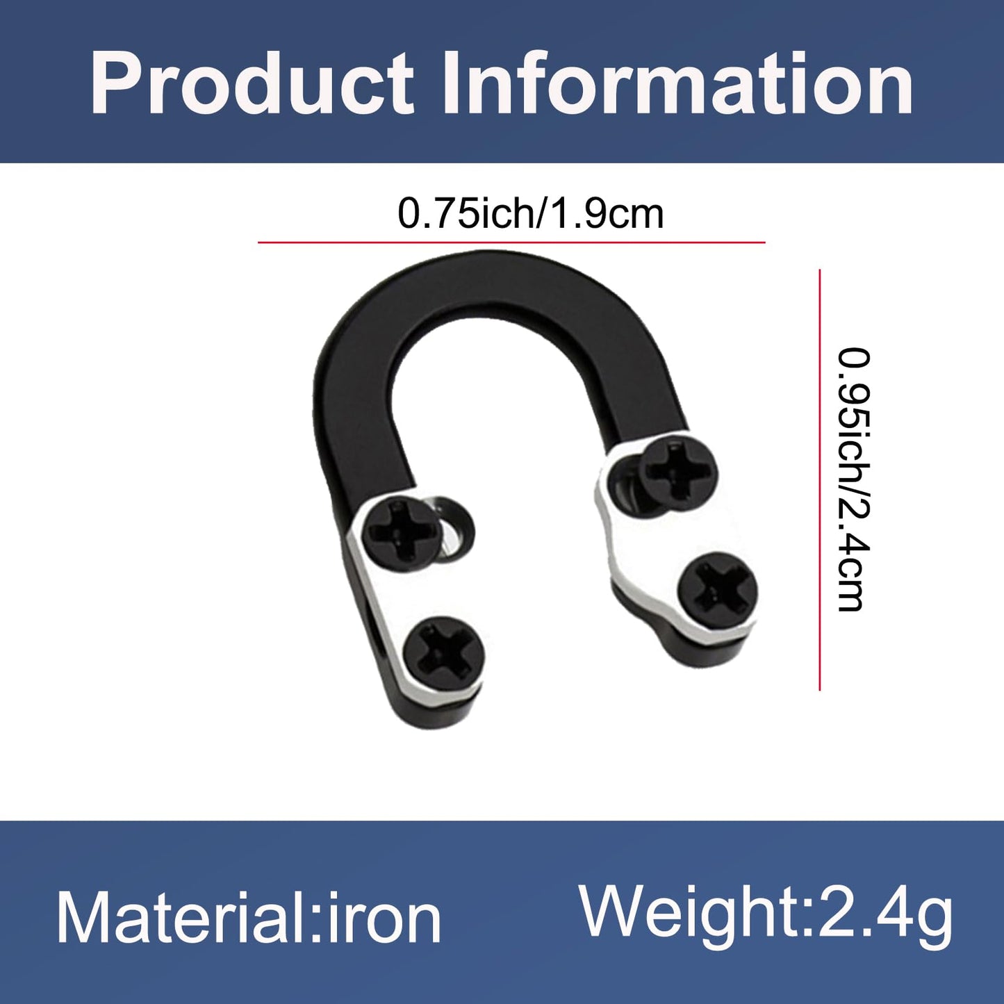 KURUGEILI 2 Sets Archery Metal U Nock D Loop for Compound Bow, Metal D Ring Material Archery Release Aids with Screwdrivers for Shooting Hunting ﻿