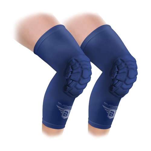 Bucwild Sports Knee Pads/Padded Compression Pro Knee Sleeves (1 Pair) Youth & Adult Sizes - Basketball Wrestling Volleyball (Black Small)