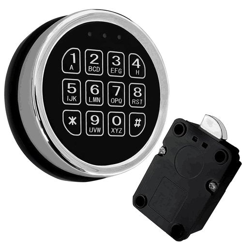 Gun Safe Lock Replacement, Electronic Chrome keypad with 14 Ribbon Cable Access Gun Lock, Safe Accessories Lock Part Complete Set