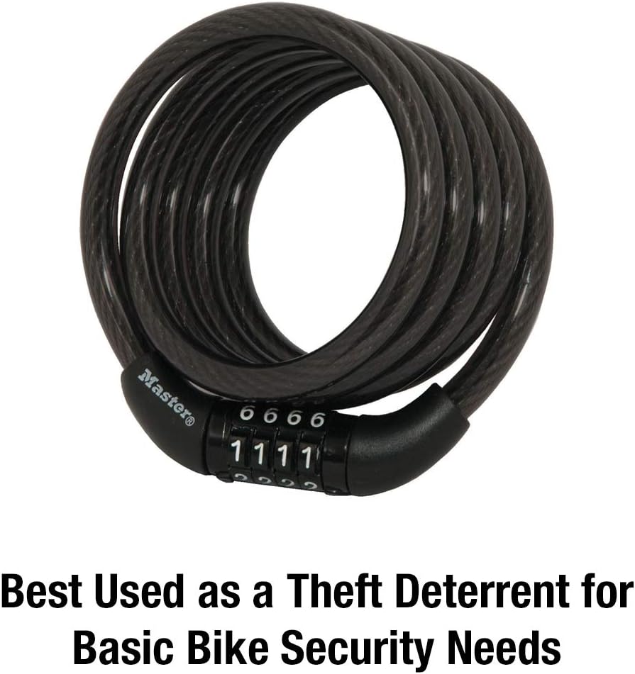 Master Lock Black Bike Lock with Key, Standard Size U-Lock for Bicycles and Other Outdoor Equipment, Anti-Theft Lock for Bikes, 8320D