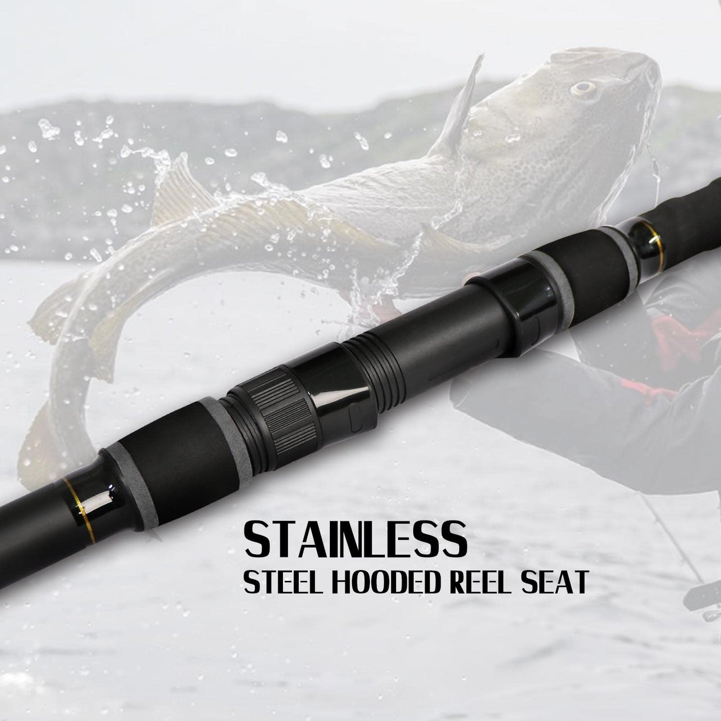 Fiblink Surf Fishing Rod 3 Piece Portable Travel Casting Rod Saltwater Surf Rod 10ft