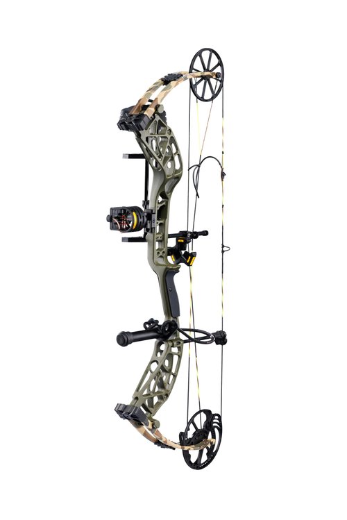 Bear Archery Adapt 2 Ready to Hunt Compound Bow Archery Set with Archery Accessories Including IMS V-Biscuit Rest, 4 Pin Sight, & Stabilizer, 24”- 31” Draw Length, Up to 320 FPS