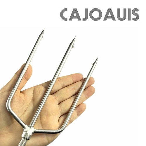 CAJOAUIS Fishing Harpoon 3 Prong Stainless Steel Fishing Gig Gaff Hook with 8mm Screw